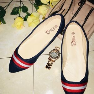 Navy and Red flats - size 8.5